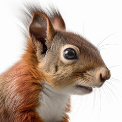 Obraz premium Squirrel, Squirrels, Baby Squirrel on White Background