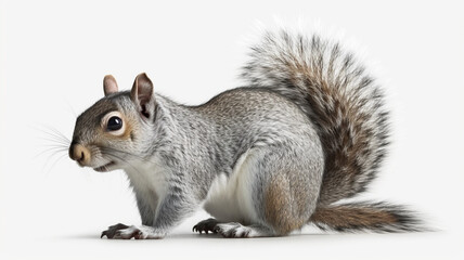 Fototapeta premium Squirrel, Squirrels, Baby Squirrel on White Background