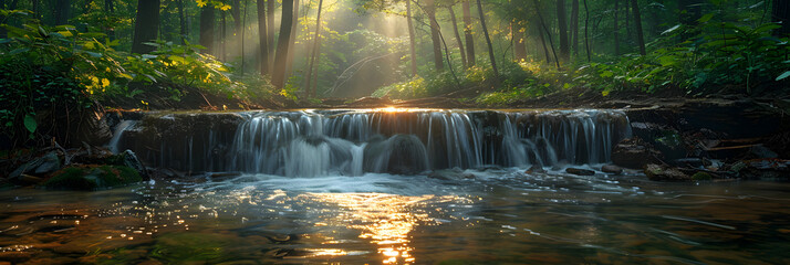 Waterfall in the woods ,

beautiful waterfall and green forest Resting Place and relax time - obrazy, fototapety, plakaty