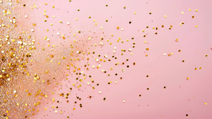 pink background with golden decoration , generative ai