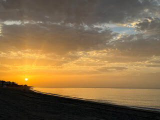 Sunrise at the beach around Nerja