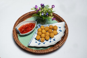 Fried pork ball with noodle