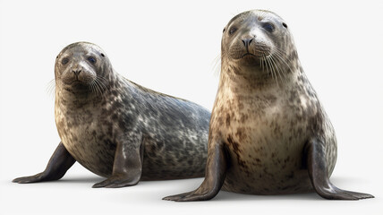Seal, Seals, Seal Pup on White Background