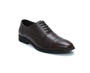 genuine leather formal shoes isolated on white background