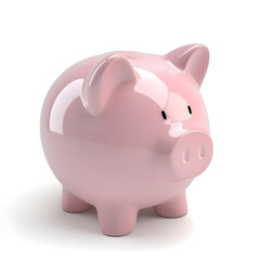 Obraz premium Pink piggy bank isolated on white background
