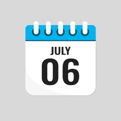 Icon page calendar day - 6 July