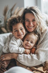 Fototapeta premium Mother and her family's kid happy moment