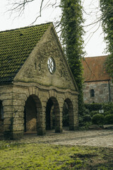 Photo of landscape of Munkbrarup village, spring landscape, northern Germany, Schleswig-Holstein