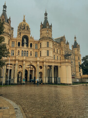 Photo of landscape and architecture of Schwerin Castle in Schwerin, northern Germany, Mecklenburg-Vorpommern