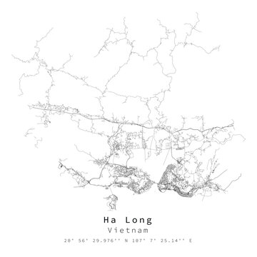 Ha Long,Vietnam Urban detail Streets Roads Map  ,vector element template image
