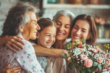 Fototapeta premium Mother and her family's kid happy moment