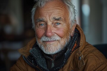 Smiling senior man in a nursing home, enjoying life at old age, portrait