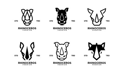 Simple rhino Head logo design with unique concept © Alpha Vector