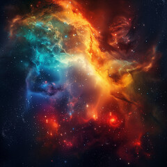 Colorful space galaxy cloud nebula. Stary night cosmos. Universe science astronomy. Supernova wallpaper. Background - obrazy, fototapety, plakaty