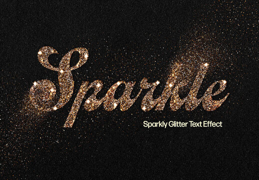 Bright Glitter Text Effect Mockup