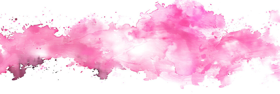 Pink watercolor splash background on transparent background.