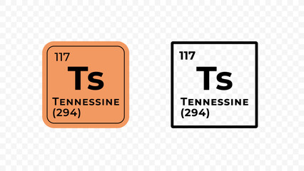 Tennessine, chemical element of the periodic table vector design - obrazy, fototapety, plakaty