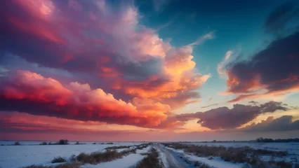 Foto op Canvas Colorful clouds in the sky  © Tayyab