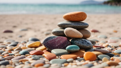 Fototapeta na wymiar High quality photo of colorful rocks on the beach 43