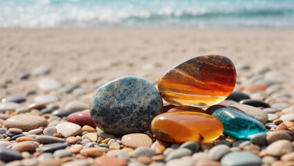 High quality photo of colorful rocks on the beach 34