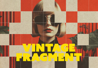 Vintage Fragments Photo Effect Mockup - obrazy, fototapety, plakaty