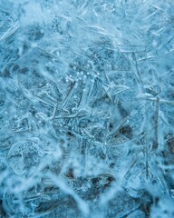 Closeup of frozen ice texture