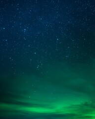 Beautiful night sky filled with a magical display of the aurora borealis
