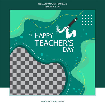 Happy teacher's day instagram post template