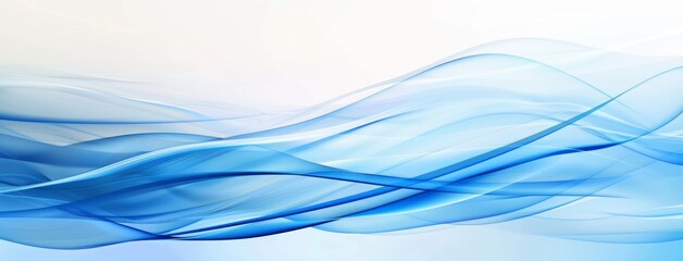 Fototapeta premium KS Abstract blue background with smooth wave lines