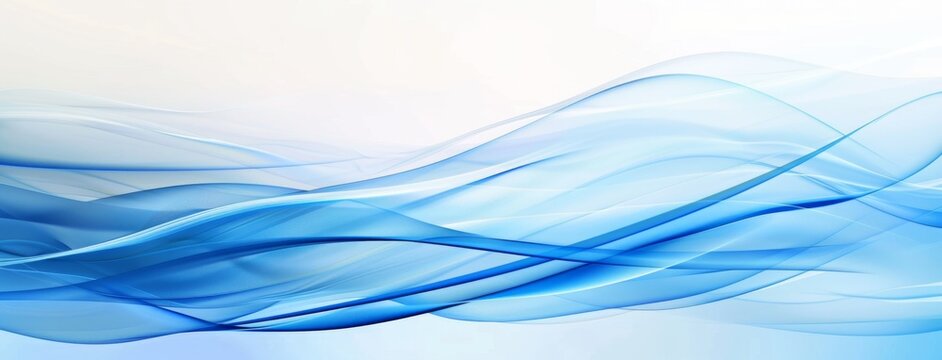 KS Abstract blue background with smooth wave lines