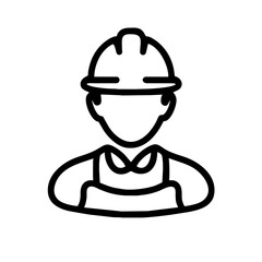 icon of a human construction engineer wearing a helmet 