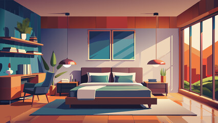 modern living room with a view