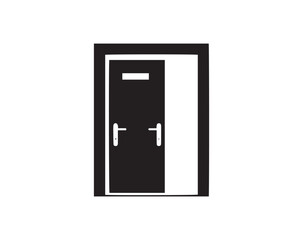Door icon isolated on white background. Vector illustration.