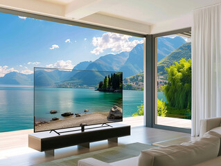 Elevate Your Living Space Showcase with a Chic Flat Screen Television