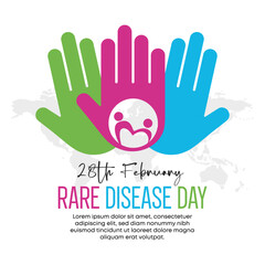 Rare disease day banner, poster vector design artwork. Health care banner