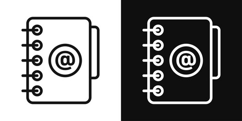 Digital Directory and Contact List Icons with Comprehensive Email Address Book Symbols