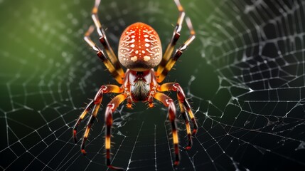 a spider on a web - obrazy, fototapety, plakaty
