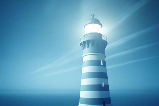 a light house with a light on top