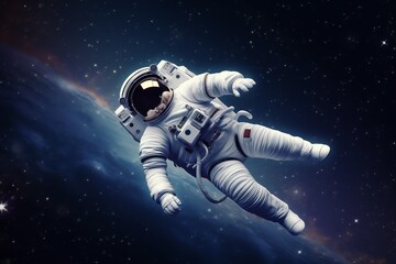 an astronaut floating in space - obrazy, fototapety, plakaty