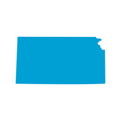 Kansas United States Map Design Elements Vector Illustration with Silhouettes and Geographic Boundary