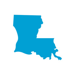 Louisiana, Louisiana state, United States Map Design Elements Vector Illustration with Silhouettes and Geographic Boundary