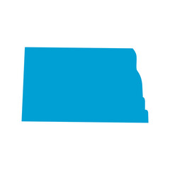 North Dakota United States Map Design Elements Vector Illustration with Silhouettes and Geographic Boundary