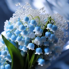 Rolgordijnen a bouquet of blue and white flowers © Maria