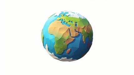 Fototapeta premium Earth Day - Cartoon Planet Earth 3D Isolated on White Background with Copy Space. Enviroment Day Concept 