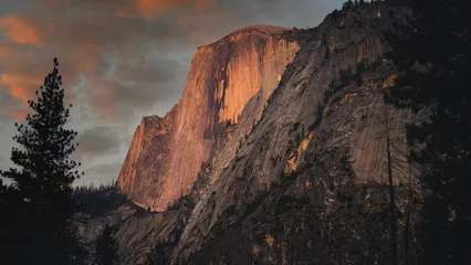 Schapenvacht deken met patroon Half Dome Scenic view of Half Dome at sunset in Yosemite National Park, California.