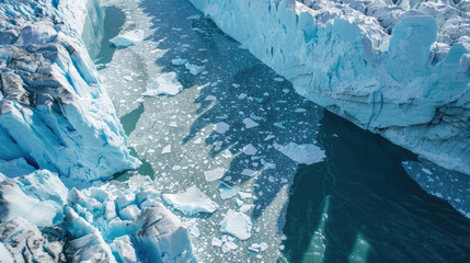 Dramatic evidence of climate change as glaciers melt - obrazy, fototapety, plakaty
