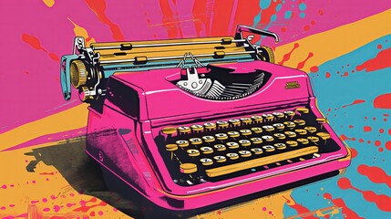 Old typewriter in pop art style © Vahram