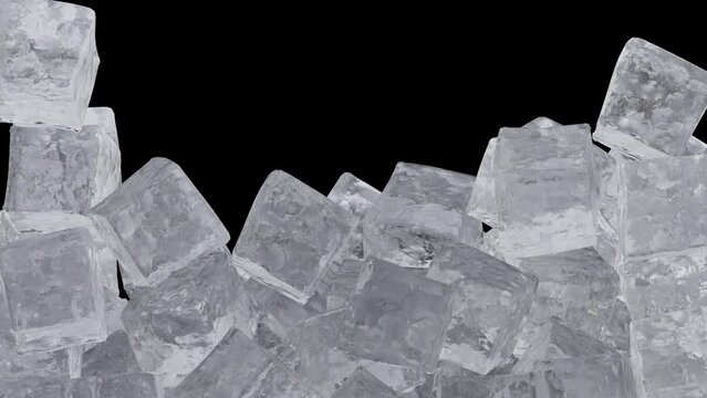 See Through Ice Cube Animation Curtain Transition Effect Transparent Background Alpha Channel