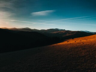 Vibrant and captivating landscape featuring a unique pattern of diagonal yellow and blue lines