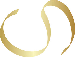 Set of decorative gold ribbon, christmas, new year, holiday